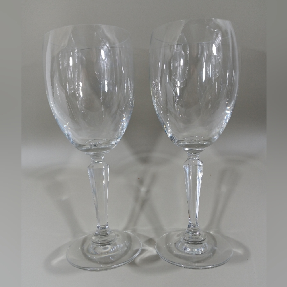 Lenox Vintage Crystal Wine Glasses Hand Blown 8" Set Of 2